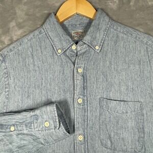 Faherty Brand Blue Chambray Button Down Shirt Men's S Casual Long Sleeve Pocket